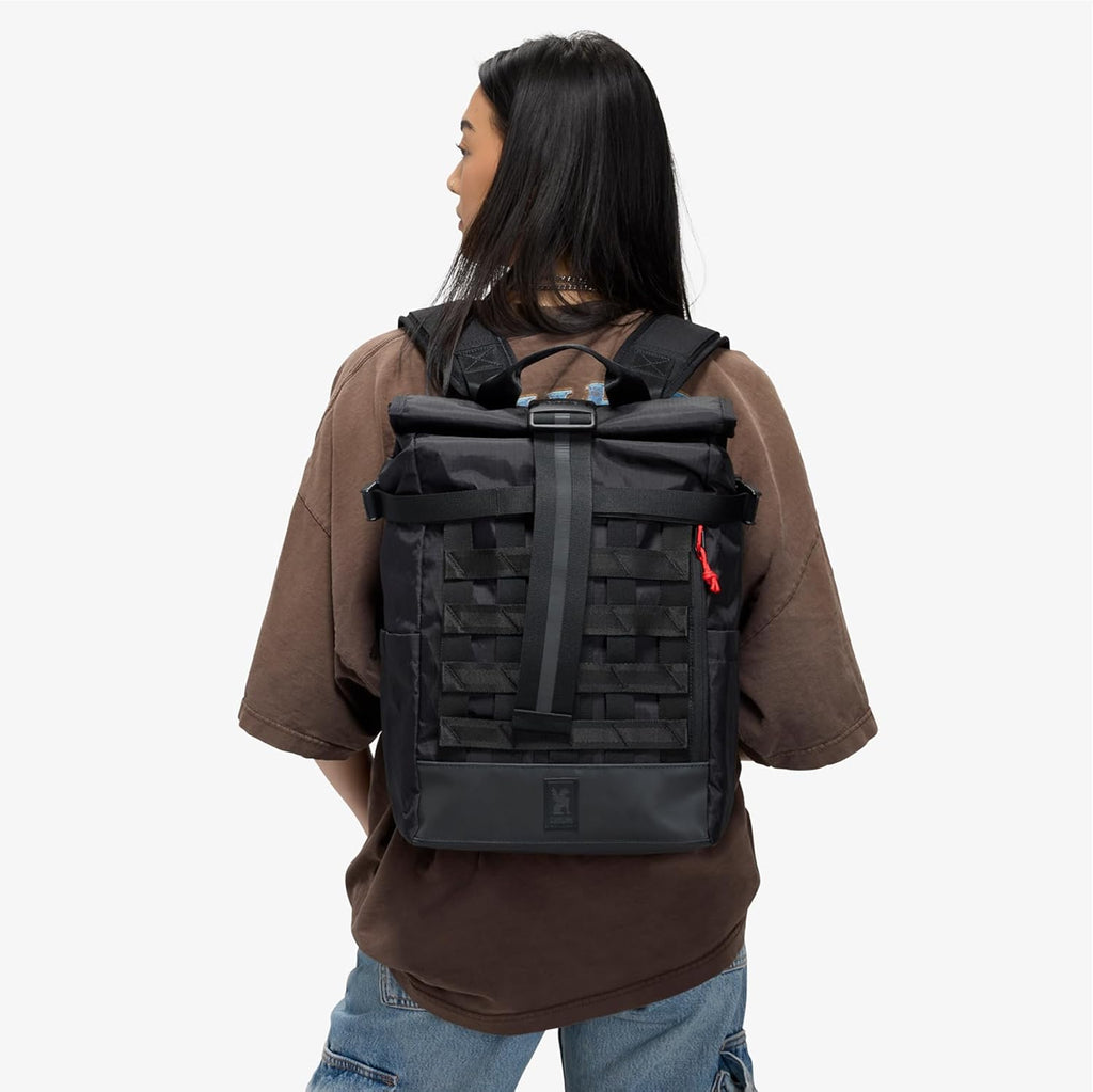 Chrome Industries Barrage 18L Moss X Roll-Top Backpack – Water Resistant Bag for Work, School, Travel – Features Cargo Net & Laptop Pocket