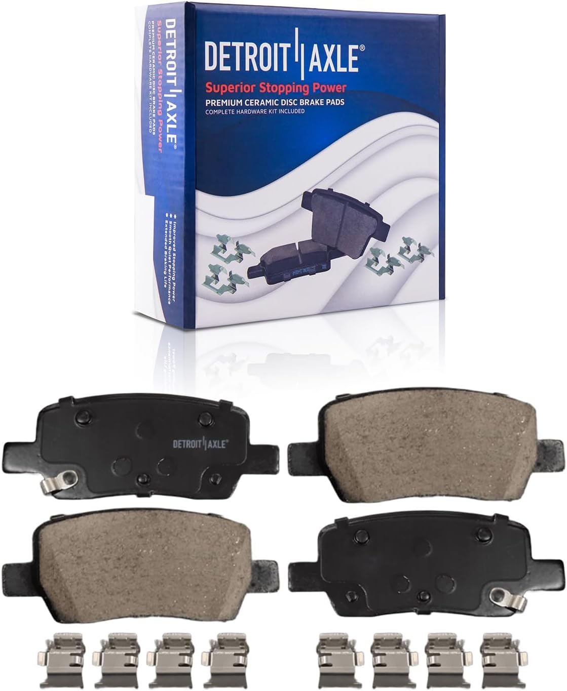 Detroit Axle - Brake Kit for Hyundai 21-23 Santa Fe Kia Sorento 12.80' inch Front and 12.00' inch Rear Drilled and Slotted Disc Brake Rotors Ceramic Brakes Pads 2021 2022 2023 Replacement