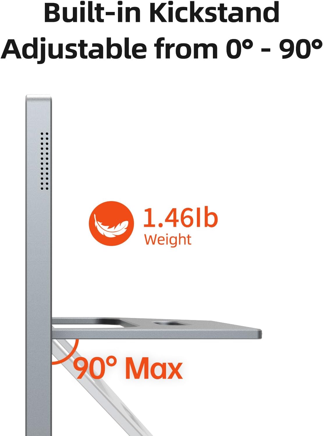 Intehill 4K Portable Monitor for Laptop, 13.4' IGZO Display with Full-Laminated Tempered Glass 500 Nits, 100% sRGB Portable Laptop Screen with Kickstand & Speakers, USB-C & HDMI Travel Monitor, U13ZC