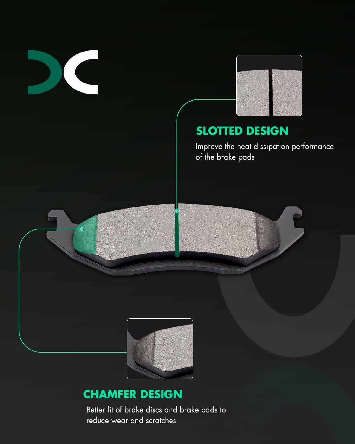 SCITOO Brake Kits For Chrysler For Aspen 2007-2009,For Dodge For Durango 2005-2009,For Ram 1500 2005-2010 Rear Drilled & Slotted Disc Brakes Rotors and Semi Metallic Brakes Pads 53006;D967