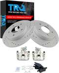 TRQ Performance Rear Brake Pad and Rotor Set Ceramic Solid Rotors Calipers Compatible with 2009-2013 Mazda 3