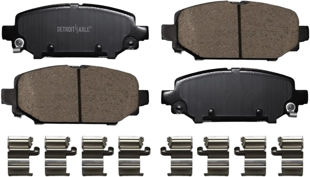 Detroit Axle - Rear Brake Kit for Jeep 2018-2023 Wrangler [Standard Brakes - BRY Code] 12.91' inch Disc Brake Rotors Ceramic Brake Pads with Hardware 2019 2020 2021 2022 Replacement