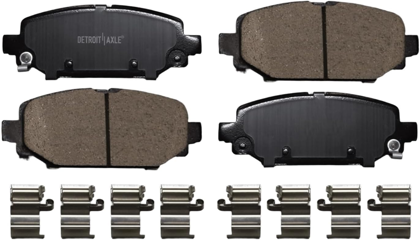 Detroit Axle - Rear Brake Kit for Jeep 2018-2023 Wrangler [Standard Brakes - BRY Code] 12.91' inch Disc Brake Rotors Ceramic Brake Pads with Hardware 2019 2020 2021 2022 Replacement