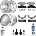 Detroit Axle - Brake Kit for 2009-2013 Chevy GMC Silverado Sierra 1500 Front Disc Brake Rotors Ceramic Brakes Pads Rear Brake Drums Brake Shoes Ball Joints 2010 2011 2012 Replacement