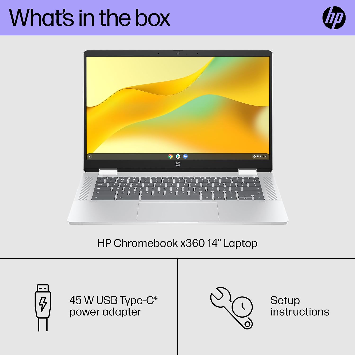 HP Chromebook x360 14 inch Laptop, HD Touchscreen, Intel Processor N100, 4 GB RAM, 64 GB eMMC, Intel UHD Graphics, Chrome OS, 14b-cd0000nr (2024) (Renewed)