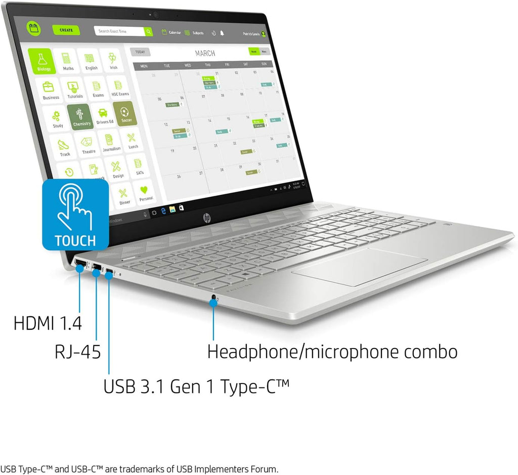 HP Pavilion Laptop, 15.6' Full HD IPS Touchscreen, 10th Gen Intel Core i5-1035G1 Processor up to 3.60GHz, 12GB RAM, 512GB PCIe NVMe SSD, Backlit Keyboard, HDMI, Wireless-AC, Bluetooth, Windows 10 Home