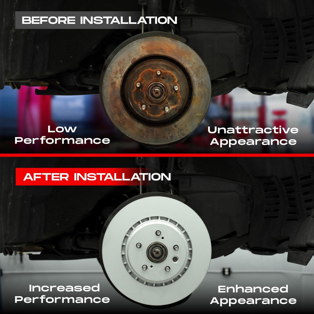 R1 Concepts Front and Rear Brake Kit Fits 2020-2024 Nissan Sentra SR, SV Rear Disc Brakes| Optimum Oep Brake Pads and Blank Brake Rotors| 11.0' Front & 10.2' Rear