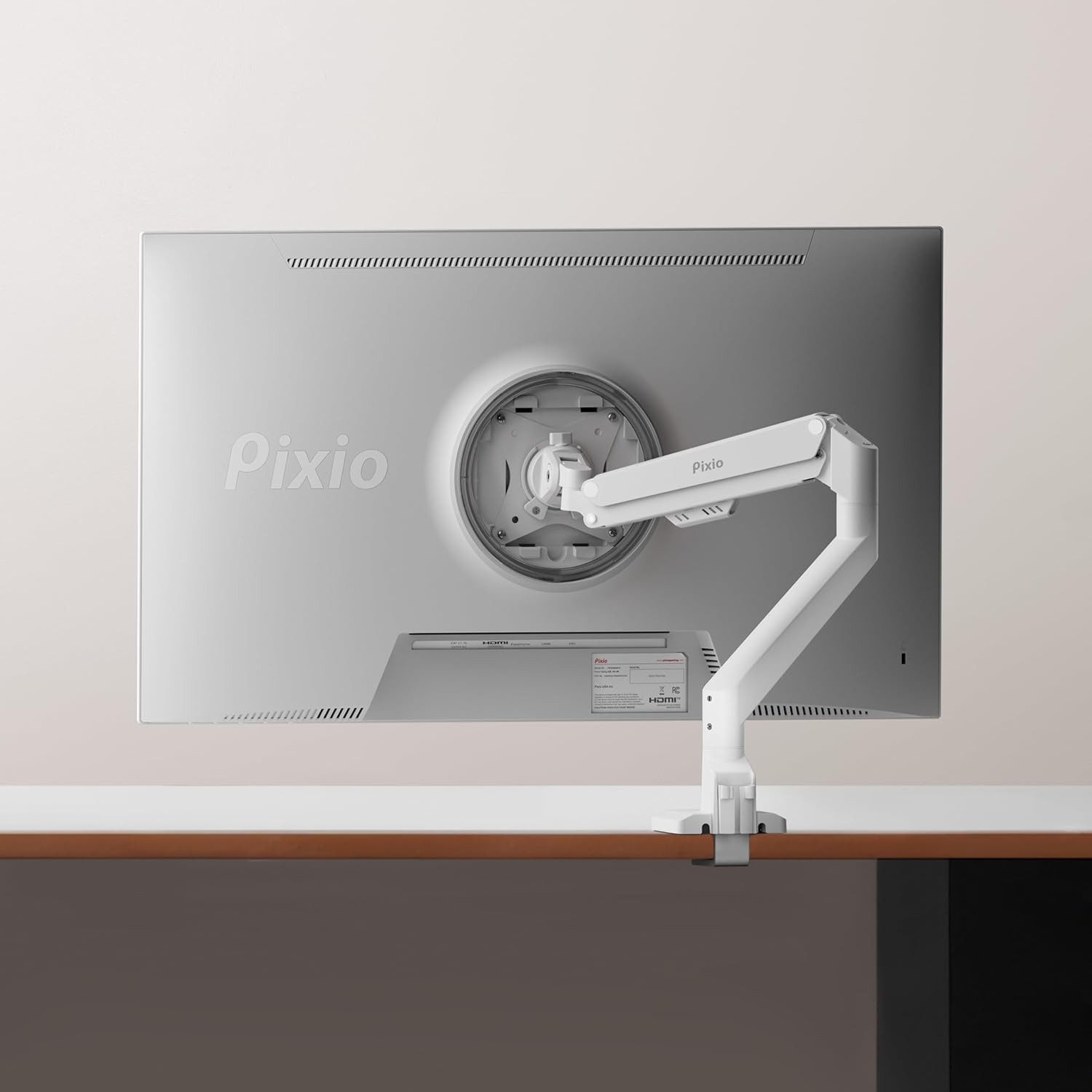 Pixio PX278 Wave White 27 inch 180Hz Refresh Rate FHD 1440p Resolution Fast IPS Panel 1ms GTG Response Time Gaming Monitor and PS1S Wave White Single Monitor Arm - Fits up to 32 inches and 19.8lbs