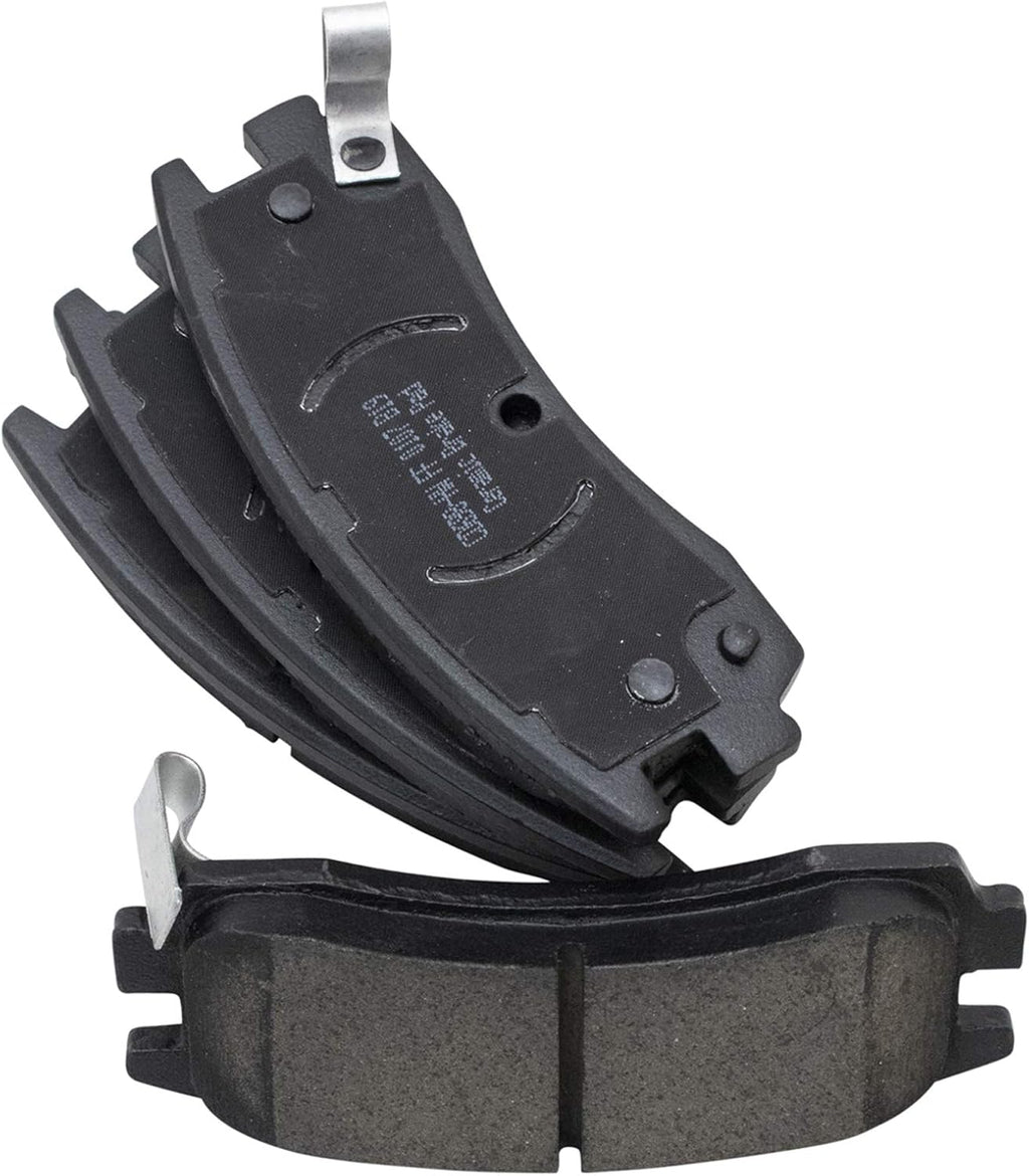 TRQ Performance Rear Brake Pad and Rotor Set Ceramic Coated Drilled Slotted Solid Rotors Calipers Compatible with 2006-2010 Chevrolet Impala 2006-2007 Monte Carlo 2008-2009 Buick LaCrosse