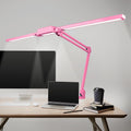 Neatfi LED Desk Lamp | 3,000 Lumens | Dimmable 30W Desk Light | 360 SMD LEDs | CRI 95 | Adjustable Color Temperature | Task Lamp for Home, Office, or Workbench (Pink, 41-Inch, CCT with Clamp)