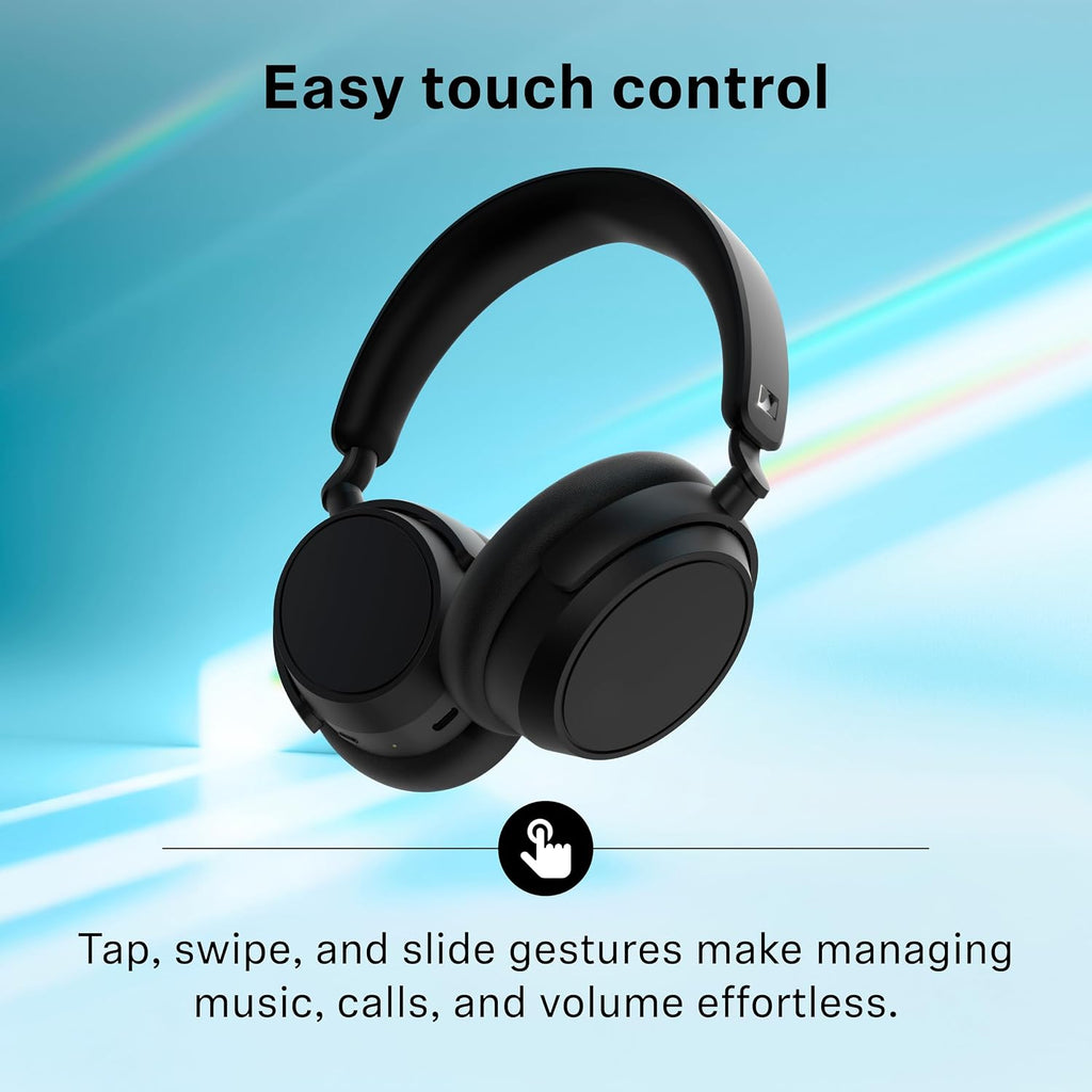 Sennheiser ACCENTUM Plus Wireless Bluetooth Headphones Noise Cancelling - Quick-Charge Feature, Up to 50HR Playtime, Adaptive Hybrid ANC, Bluetooth Over Ear Headphones for Traveling, School, Black