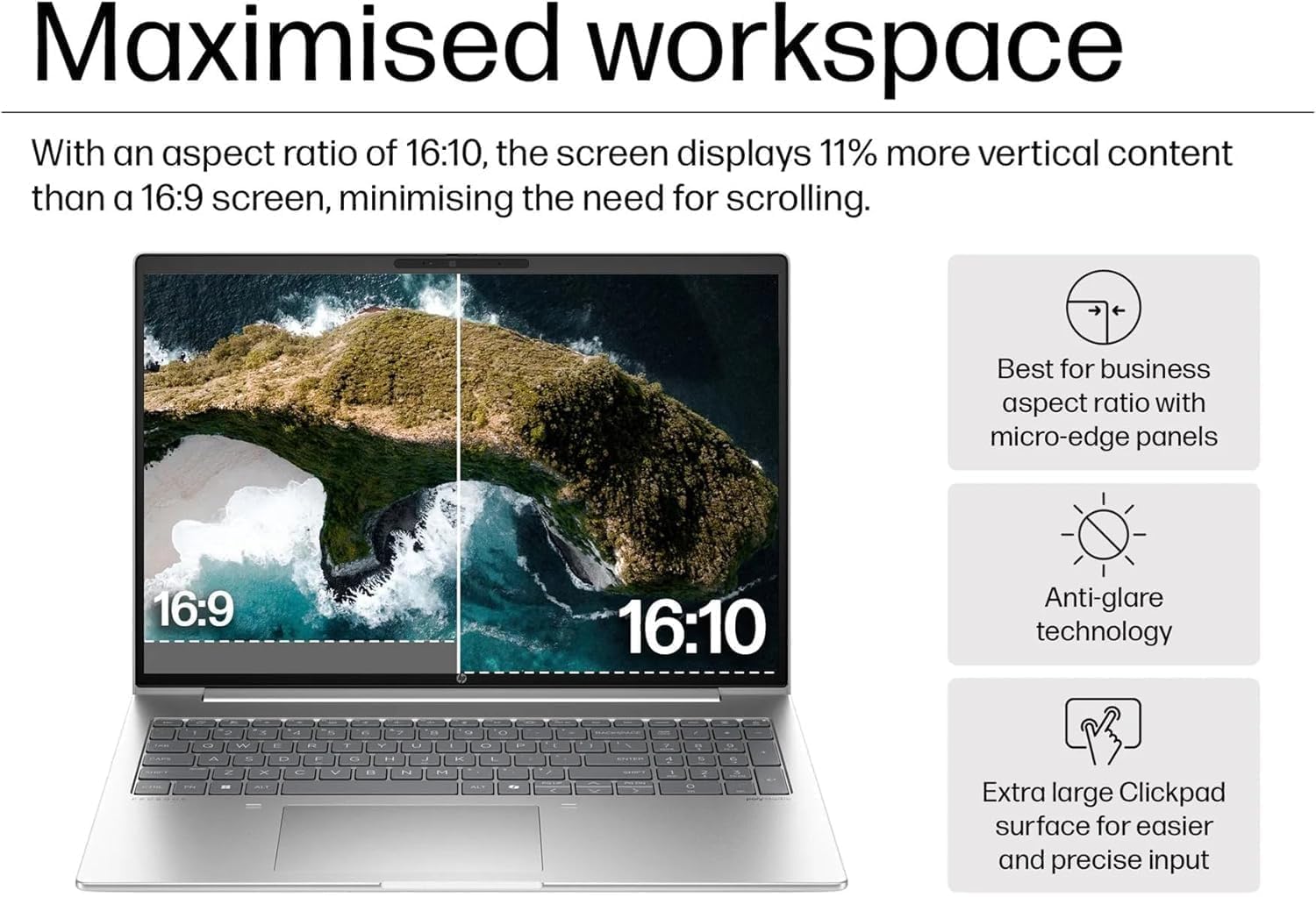 HP Pavilion 16' WUXGA (1920 x 1200) Touchscreen Laptop Computer | Intel Core 5 120U | 16GB RAM - 1TB PCIe SSD | Backlit Keyboard | Wi-Fi 6 | HDMI 2.1 | Numeric Keypad | Windows 11 Pro