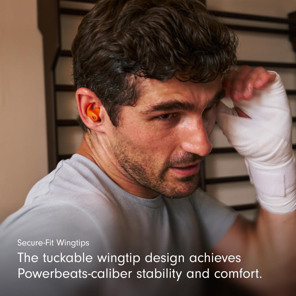Beats - Powerbeats Fit - Wireless Noise-Cancelling Workout Earbuds with Ultimate Secure Fit with AppleCare+ (2 Years)- Spark Orange