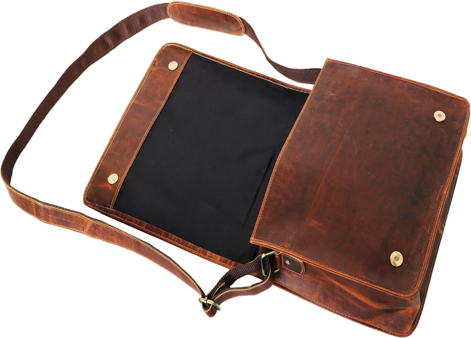 13' leather messenger bag laptop case office briefcase gift for men computer distressed shoulder bag