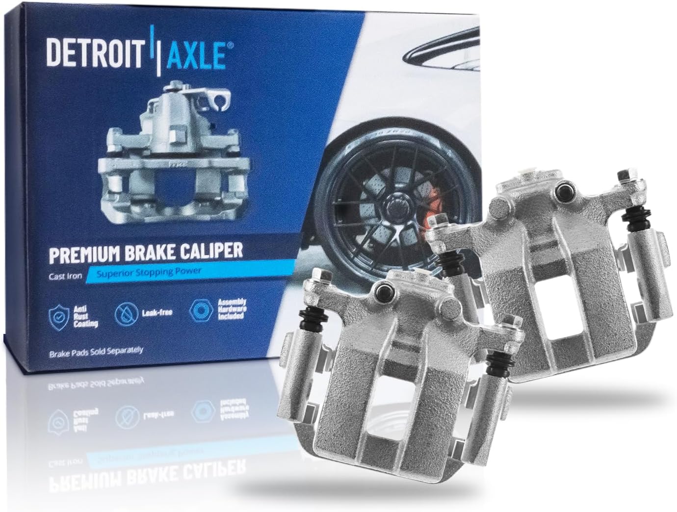 Detroit Axle - Rear Disc Brake Calipers w/Brackets Replacement for 2011-2022 Nissan LEAF Rogue Sport, 2014-2020 Rogue - 2pc Set