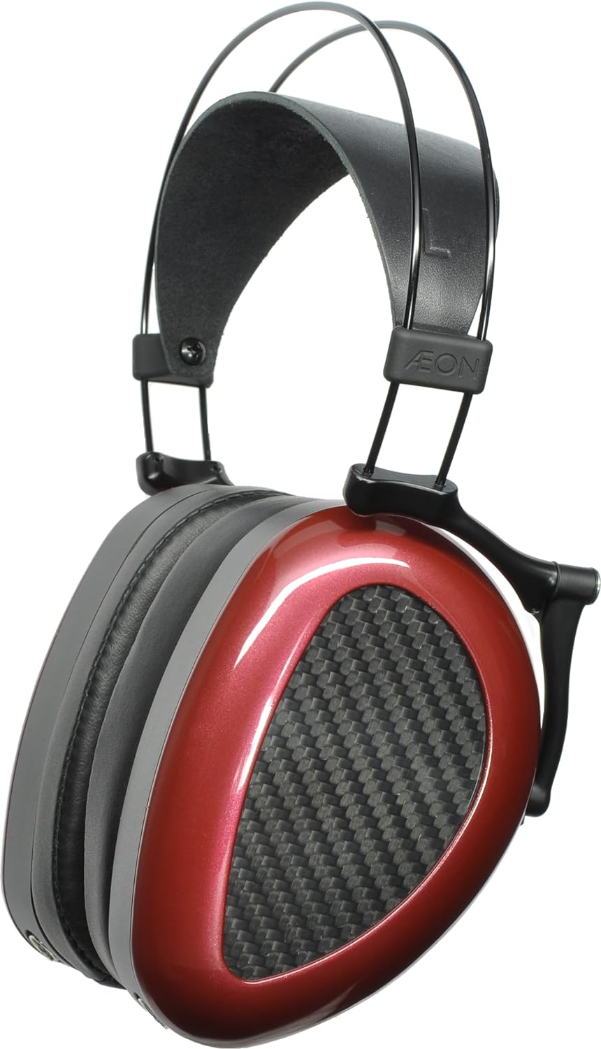 Dan Clark Audio AEON Flow 2 Closed Back Portable Audiophile Headphones with 2m Dummer 3.5mm/1/4 Inch Cable (Burgundy/Carbon) (Renewed)