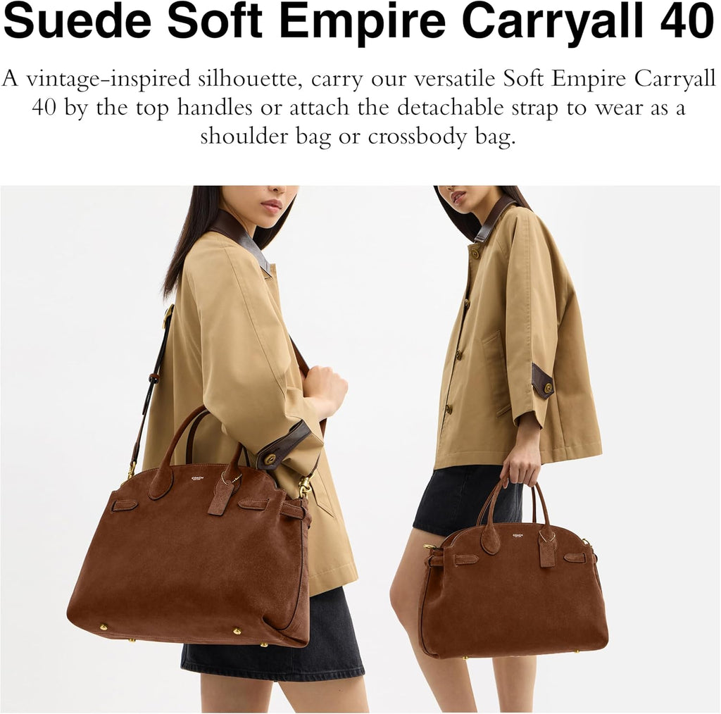 Coach Women's Suede Soft Empire Carryall 40 Tote