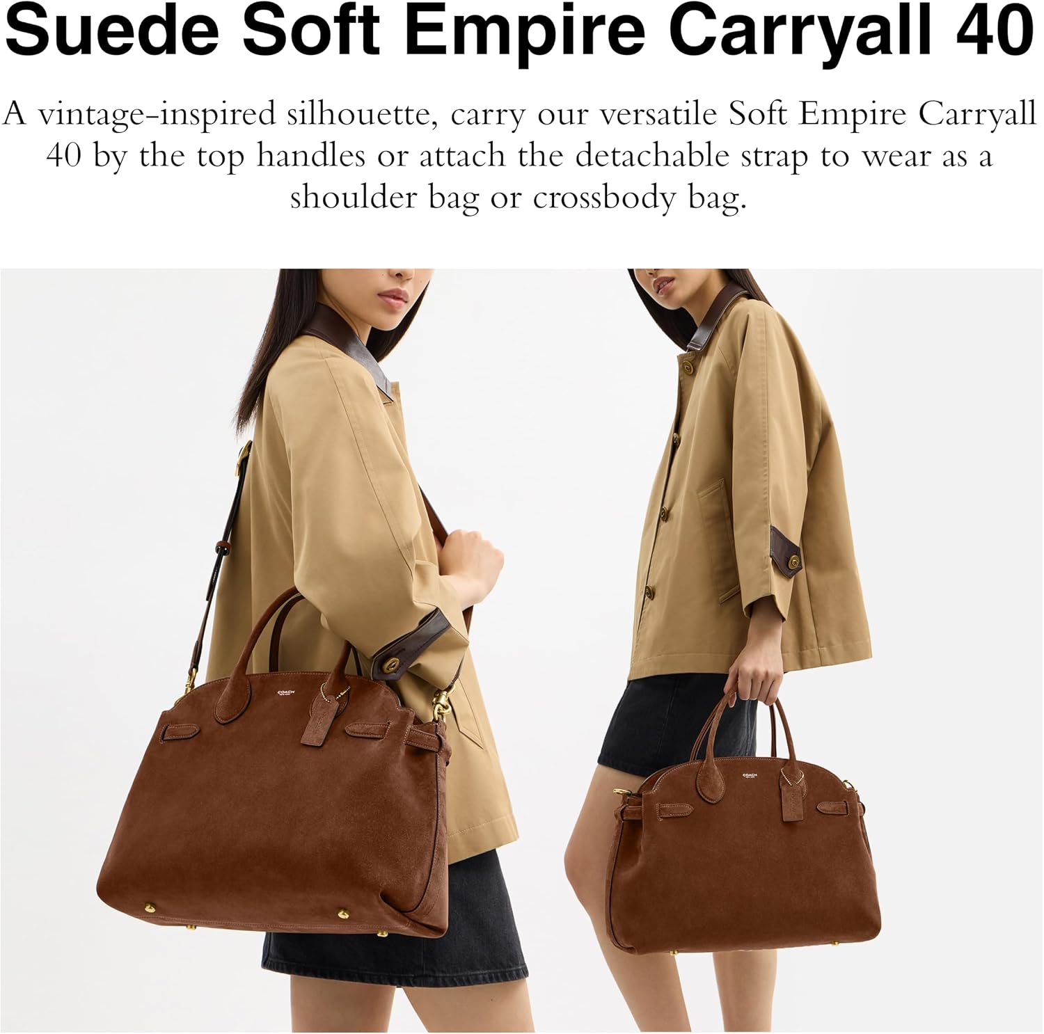 Coach Women's Suede Soft Empire Carryall 40 Tote