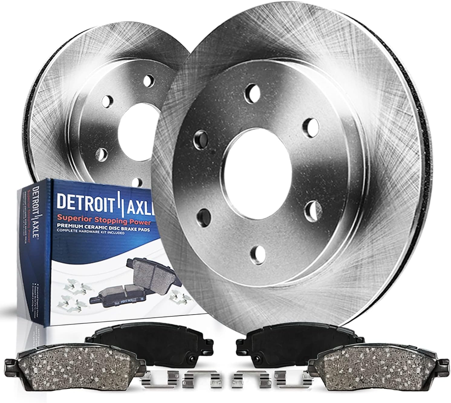 Detroit Axle - Rear Brake Kit for 2012 2013 2014 2015 2016 2017 2018 2019 2020 Ford F-150 [w/Manual Parking Brake] Disc Brake Rotors Ceramic Brakes Pads: 13.70' inch Rotor