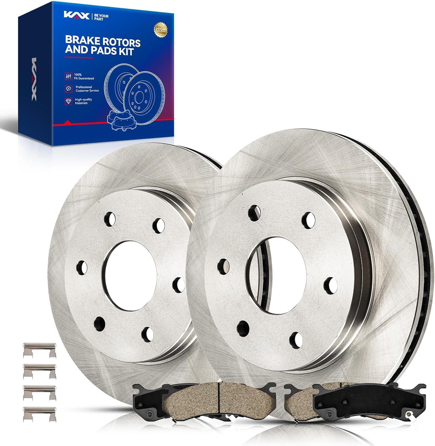 KAX Front Brake Kit for Silverado 1500/Tahoe/Sierra 1500/Suburban 1500/Avalanche 1500/Yukon/Yukon XL 1500/Escalade/Express 2500/Astro/Express 1500/Escalade ESV, 11.99inch Brake Rotors Pads Kit