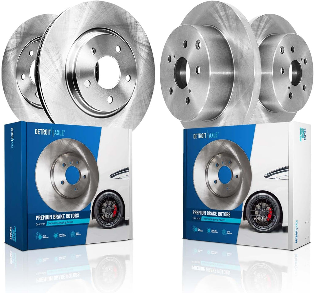Detroit Axle - Brake Rotors for Toyota 2012-2017 Prius V 10.83' inch Front and 11.42' inch Rear Disc Brake Rotors 2013 2014 2015 2016 Replacement