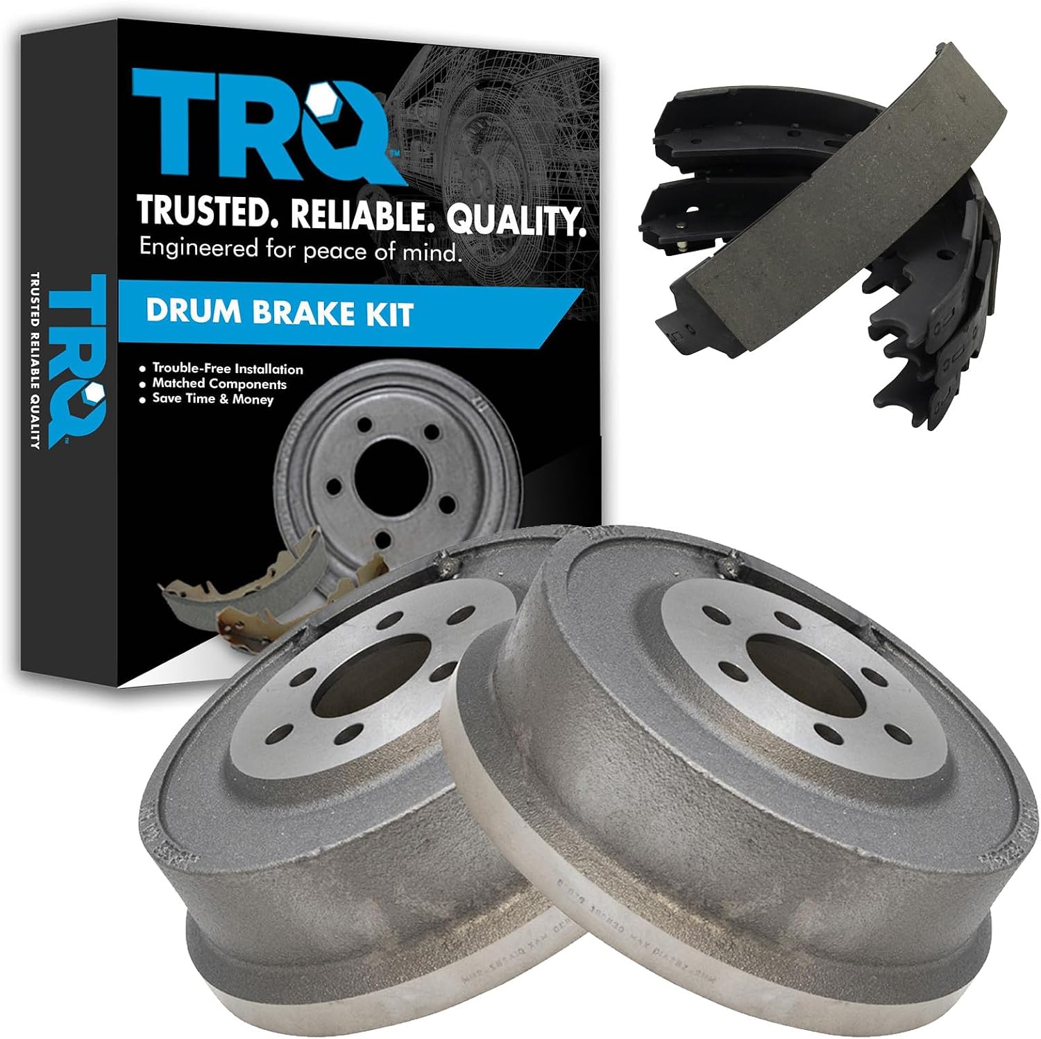 TRQ Rear Brake Drum & Shoe Kit Compatible with Dakota Durango
