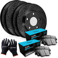R1 Concepts Front and Rear Brake Kit Fits 2015-2021 Subaru WRX| Ceramic Brake Pads and Drilled Slotted Brake Rotors| 12.4' Front & 11.3' Rear | 2015-2021 Subaru WRX