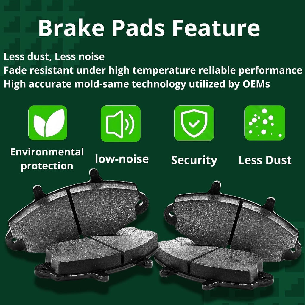Brake Kit 6PCs Brakes and Rotors Kit Rear fits Chevy Silverado 2500 5.7L Automatic 2001 2002, fits Chevy Silverado 2500 6.0L Automatic 2001-2004 Ceramic Brake Pads and Rotors 12.99inch(330mm)