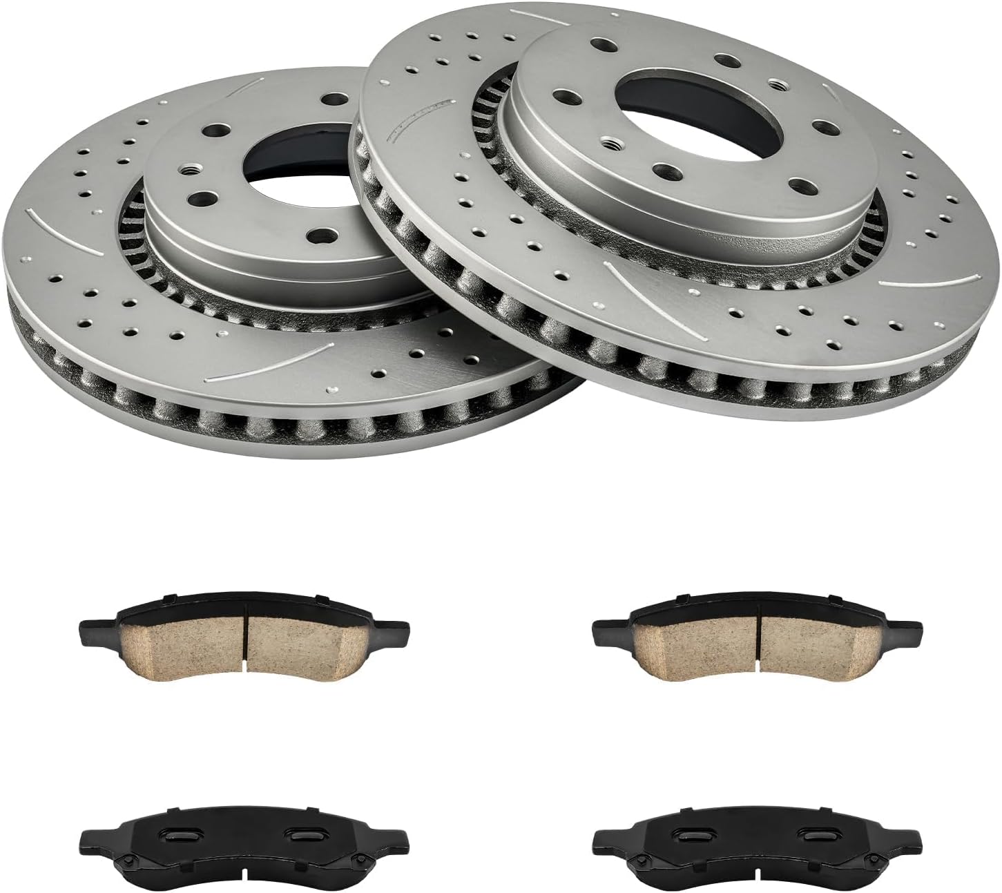 KAX Front Brake Kit for Chevrolet Trailblazer 2006-2009, GMC Envoy 2006-2009, Buick Rainier 2006-2007, Isuzu Ascender 2006-2008, 11.88inch Brake Rotors Pads Kit, #55112+D1169 Front Brakes
