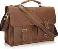 Polare 16' Full Grain Leather Messenger Bag Laptop Briefcase Bag Professional Work Bag For Men with YKK Zippers