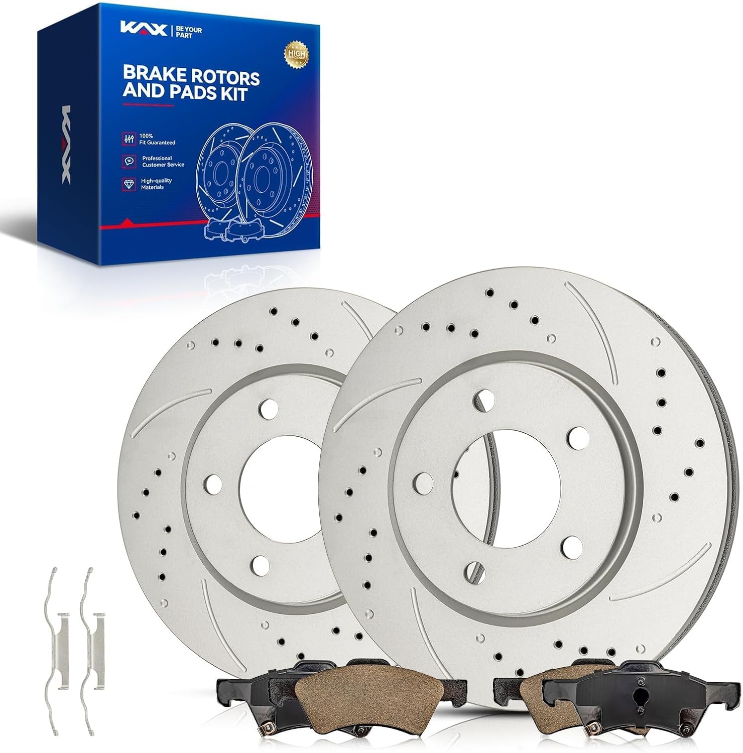 KAX Front Brake Kit for Dodge Grand Caravan 2001-2007, Caravan 2001-2007, Chrysler Town & Country 2001-2007, Voyager 2003, 11.06inch Brake Rotors Pads Kit, #53004+D857 Front Brakes