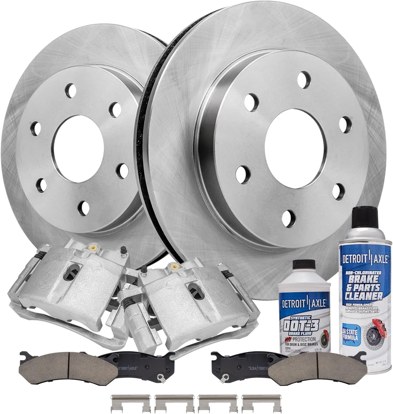 Detroit Axle - Brake Kit for Silverado Sierra Savana Express 1500 Tahoe Yukon Disc Brake Rotors Brake Calipers Ceramic Brake Pads Replacement : 12 inch Front Rotors