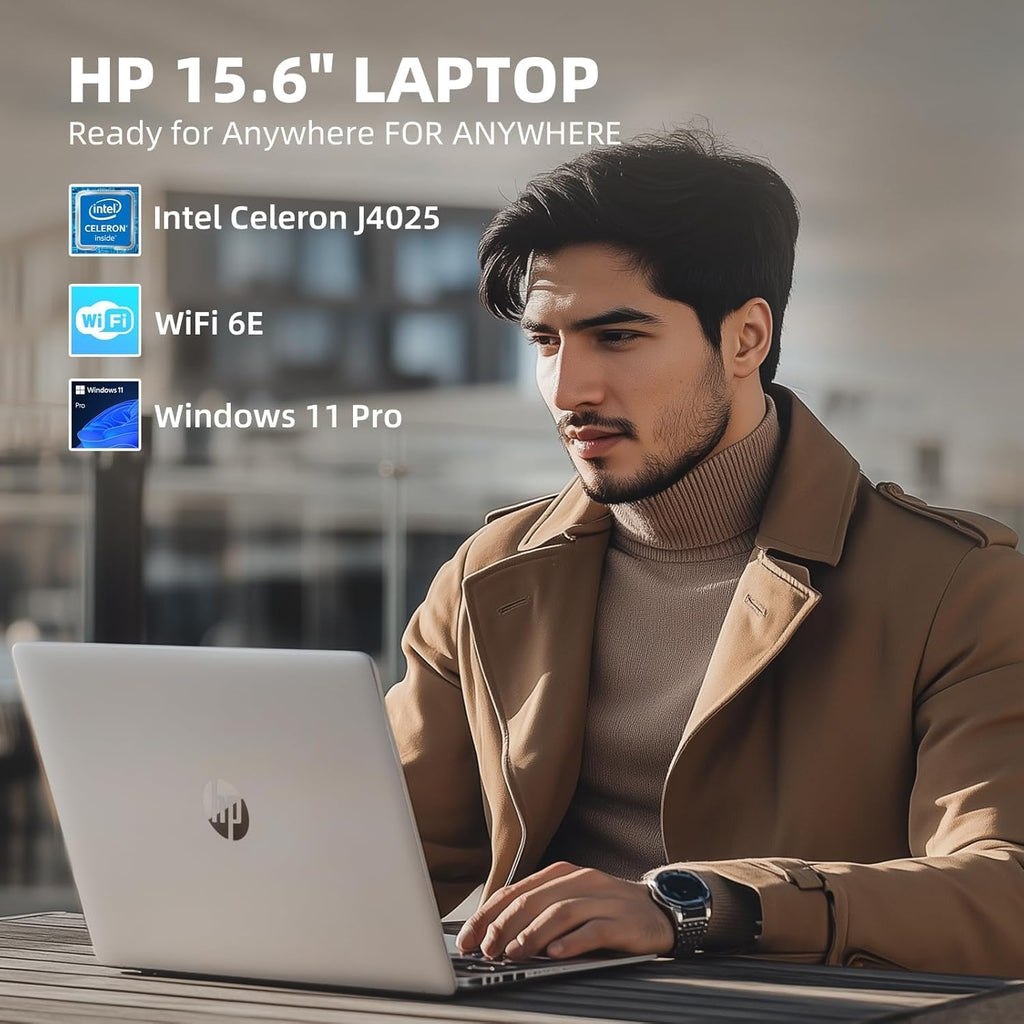 HP Premium 15.6-inch Business Laptop - w/Ai-Powered Office Lifetime - Free CD/DVD Drive - HD Touchscreen - Intel i3 1215U - Wi-Fi 6E - HD Webcam - Win 11 Pro(32GB RAM, 2TB SSD)
