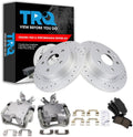 TRQ Performance Rear Brake Pad and Rotor Set Ceramic Solid Rotors Calipers Compatible with 2013-2016 Buick LaCrosse 2011-2016 Regal 2013 Chevrolet Malibu