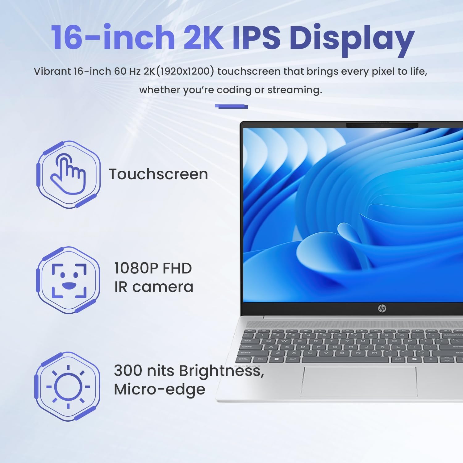 HP OmniBook 16 Premium Copilot AI Business Laptop, 16' FHD+ Touchscreen, AMD Ryzen AI 7 350, 32GB LPDDR5X RAM, 2TB SSD, Wi-Fi 6, Backlit, 1080P Camera, Win11H, Bundle with ADATA 512GCBK External SSD
