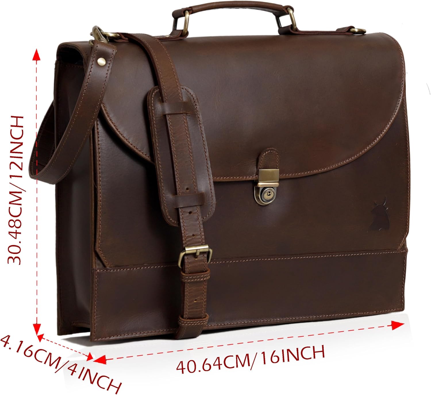 Leather Farm Messenger Bag for Men & Women 16 Inch – Premium Vintage Handmade Laptop Briefcase Satchel, Mens Leather Shoulder Crossbody Bag, Genuine Leather Computer Bag with Adjustable Strap Brown