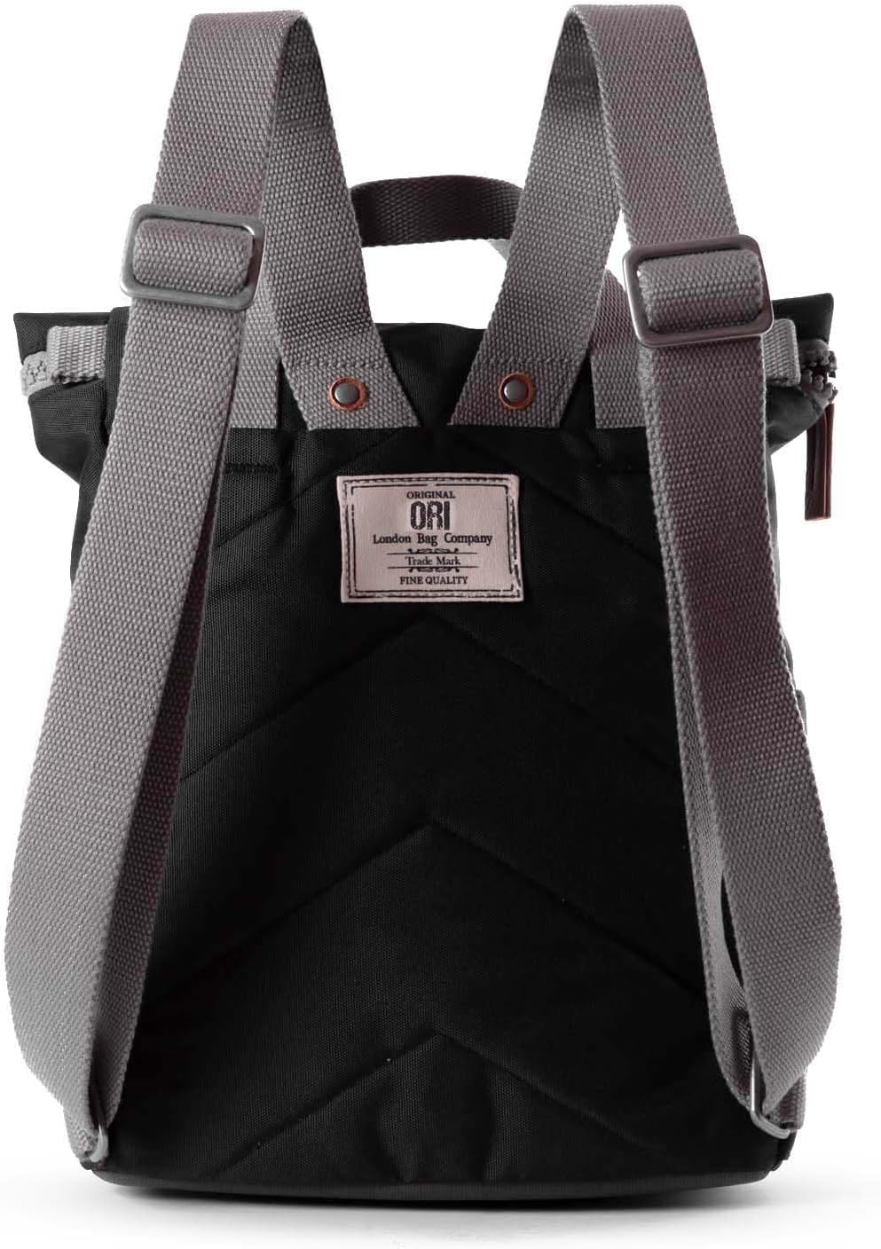 ORI LONDON Travel Backpack - Large Water-Resistant Nylon Rolltop Laptop Backpack for Men & Women - The Finchley - Ash