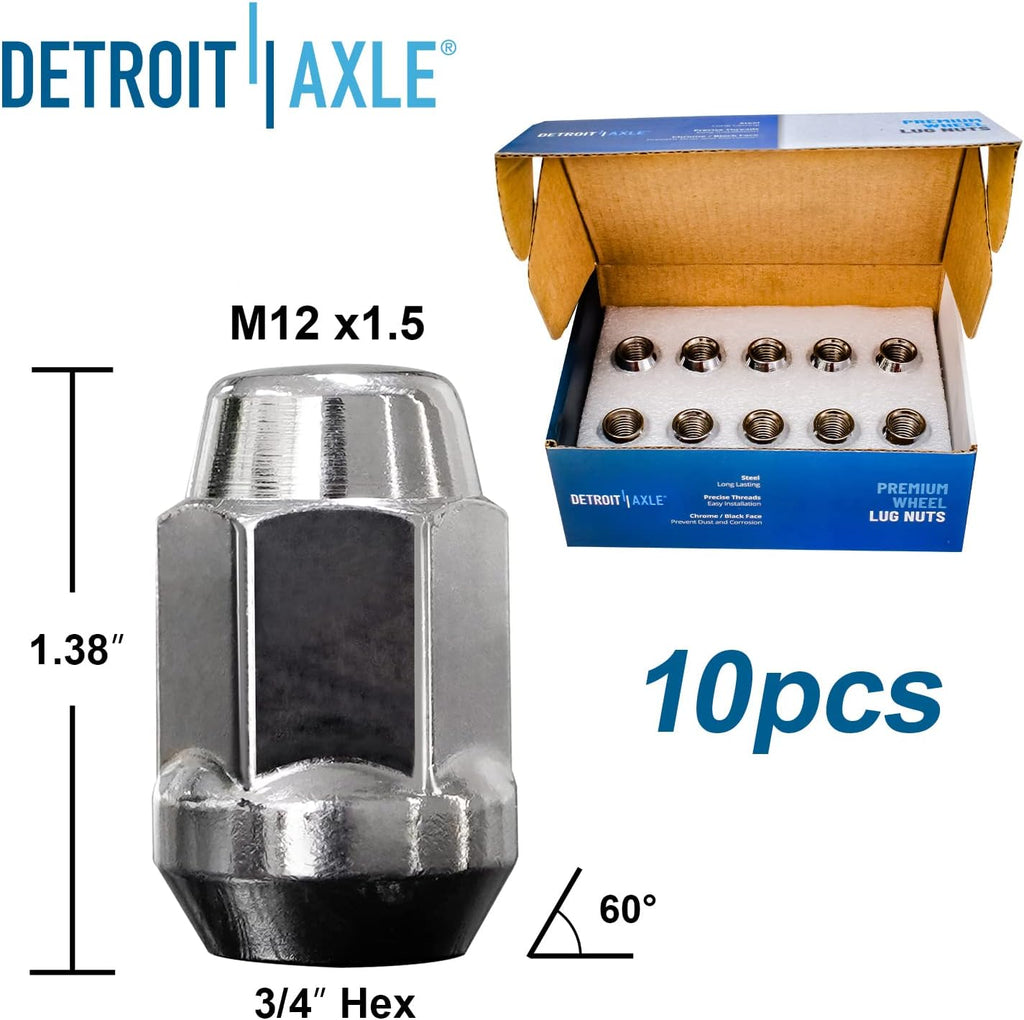 Detroit Axle - Front Disc Rotors Brake Pads Wheel Hub Bearings w/ 20pc Lug Nuts Replacement for Chevrolet Blazer S10 Oldsmobile Bravada GMC Jimmy Sonoma Isuzu Hombre - 26pc Set