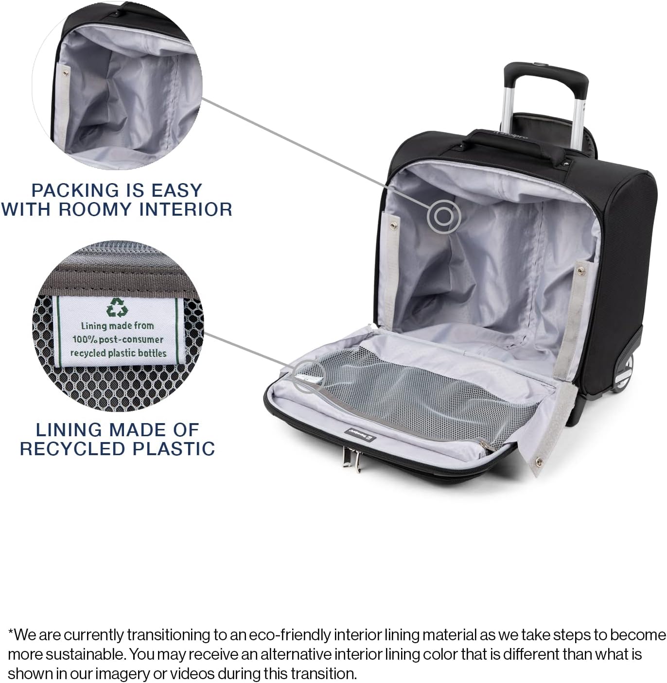 Travelpro Maxlite 5 Softside Lightweight Rolling Underseat Tote Upright 2 Wheel Bag, Men and Women, 14-Inch — Black