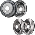 Detroit Axle - Brake Kit for Chrysler Town & Country Dodge Grand Caravan Plymouth Voyager, Front Disc Brake Rotors Rear 12.11'' inch Brake Drums Replacement