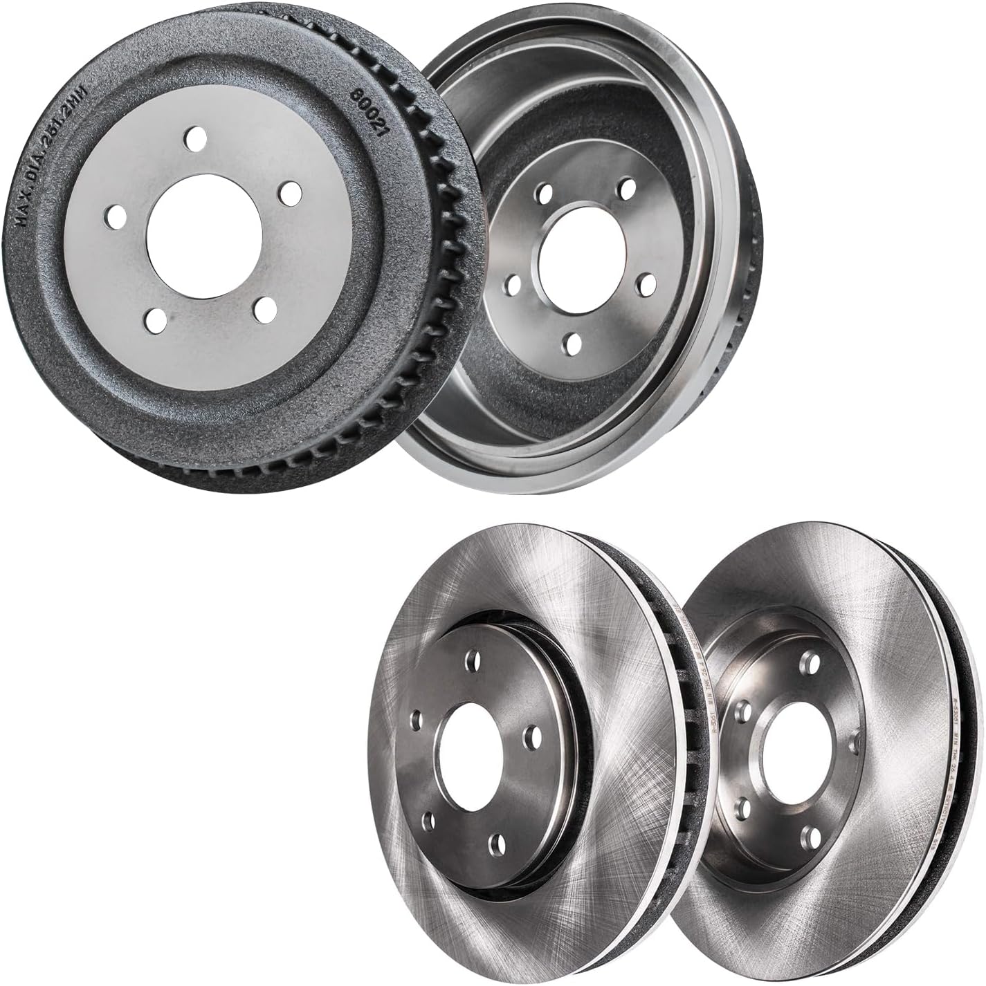 Detroit Axle - Brake Kit for Chrysler Town & Country Dodge Grand Caravan Plymouth Voyager, Front Disc Brake Rotors Rear 12.11'' inch Brake Drums Replacement