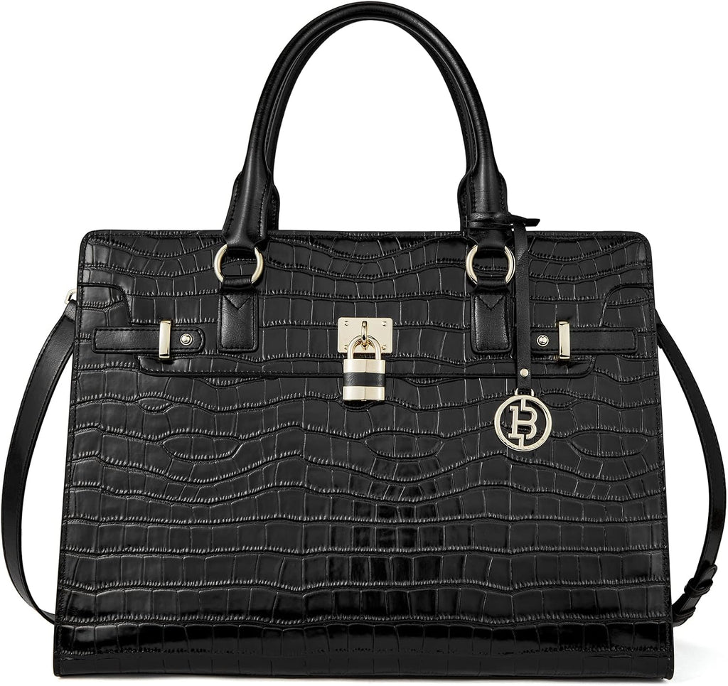 BOSTANTEN Briefcase for Women 15.6 inch Leather Laptop Bag Vintage Slim Lawyer Business Bag Stylish Work Purse
