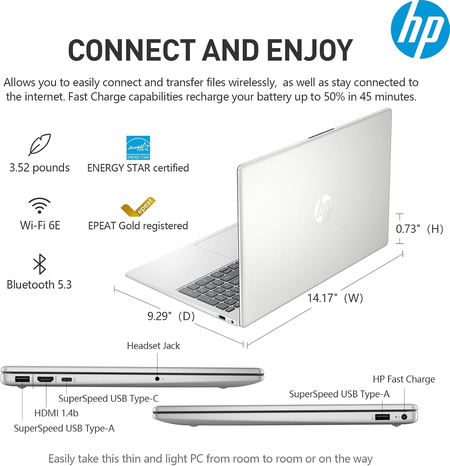 HP 15.6 Laptop Touchscreen Computer, Intel 10-Core i5, Touch Screen Laptop 15 Inch, 64GB RAM 2TB SSD, Windows 11 Pro, 10-Key Number Pad, Killer Wi-Fi 6E
