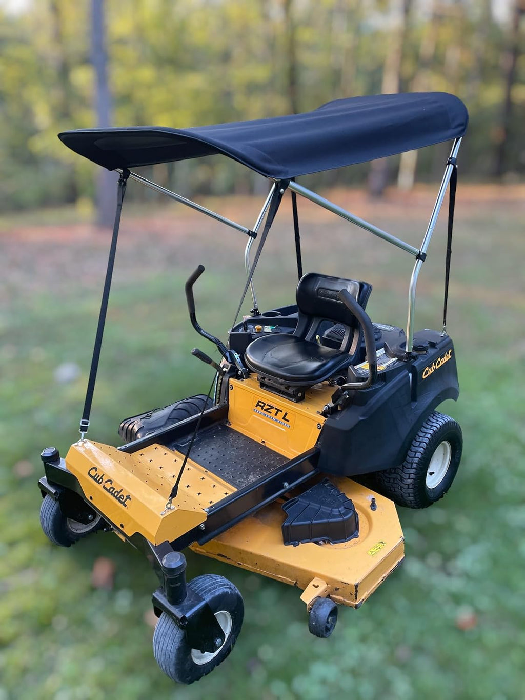 Sun Pro Series Lab Certified 50+ UPF Quick Release Sun Shade Canopy in Black for Zero Turn Lawn Mower - Fits Kubota, Bad Boy, Cub Cadet, Troy-Bilt & Others - Reduce Heat and Glare with this Umbrella Canopy by Cypress Rowe Outfitters