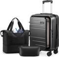 LUGGEX Carry On Luggage Top Opening, FLT Hard Shell Suitcase and Travel Packing Cubes Bundle – Travel Essentials (FX-Lite, 20 Inch)