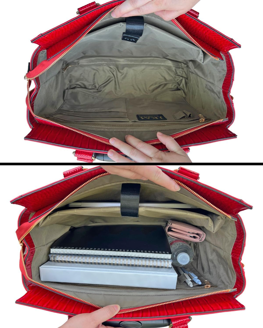 JKM and Company Alligator Compatible With Computer iPad, Laptop Tablet Rolling Tote Bag Briefcase Carryall Bag | Compatible With, Computer, iPad, Laptop, Tablet, Rolling
