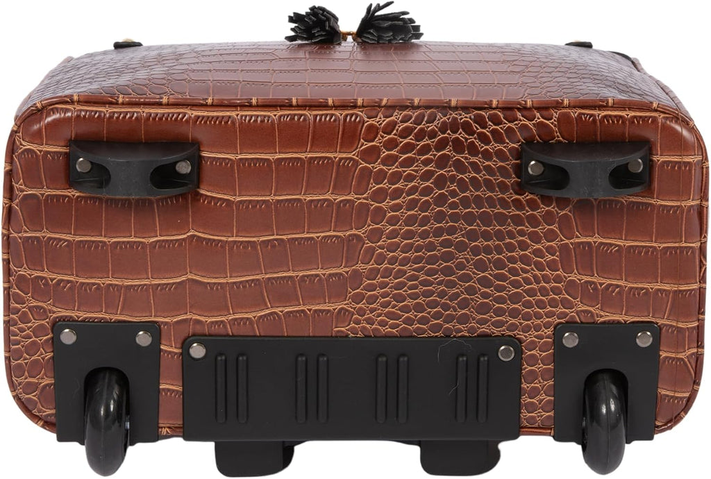 JKM & Company Rolling Laptop Bag for Women | Designer Wheeled Briefcase | Fits 13-17' Laptops | Office Travel Computer Case