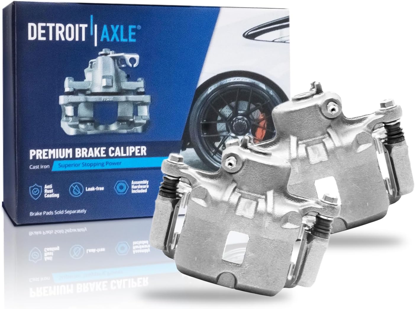 Detroit Axle - Pair Front Brake Calipers for 1993 1994 1995 1996 1997 Hyundai Sonata [Casting No. BC 140003/141003], Disc Brake Calipers with Brackets Replacement