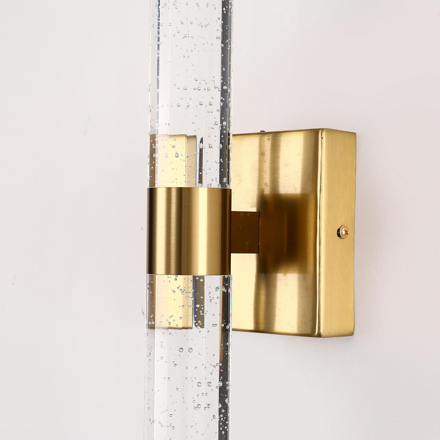 DORESshop Modern Wall Sconces Set of Two, 3CCT Crystal Bathroom Sconces Wall Light, Gold Vanity Light Fixture, Sconce Wall Decor Set of 2, Wall Lights for Bedroom, Living Room, Hallway 18in