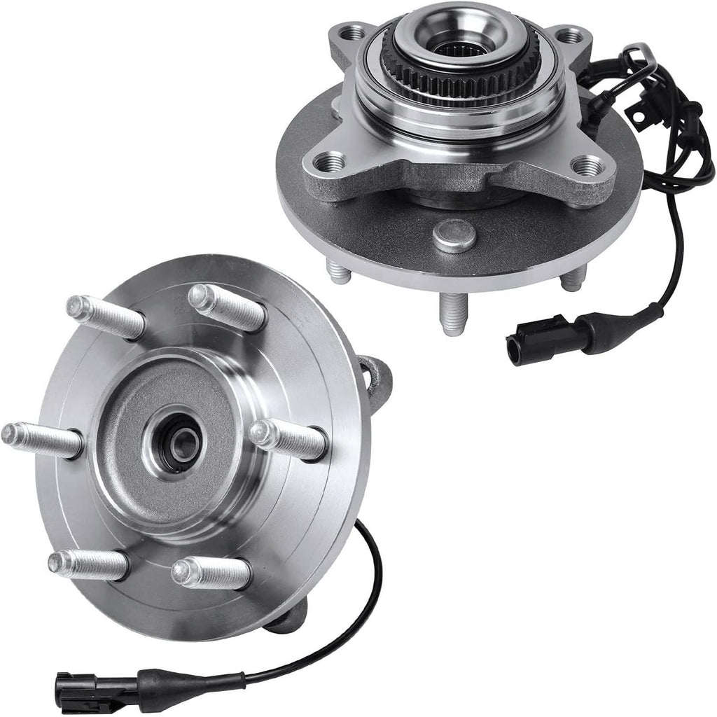 Detroit Axle - 4WD Front & Rear Brake Rotors + Pads + Wheel Bearings & Hub Assemblies Replacement for 2003-2006 Ford Expedition Lincoln Navigator